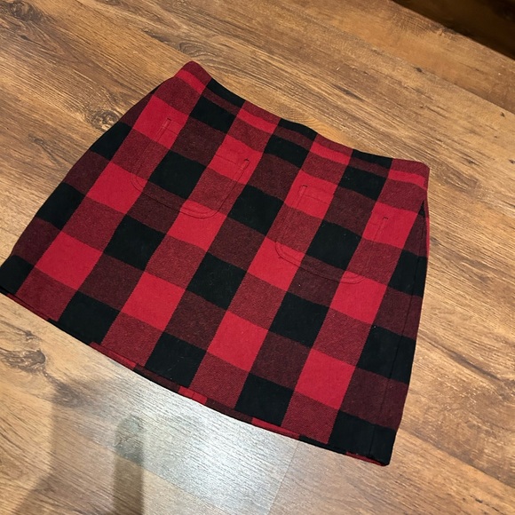 J Crew Wool Blend Buffalo Plaid Skirt Size 12 - Picture 3 of 14